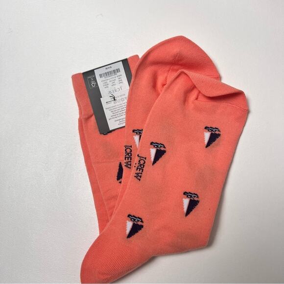 J.Crew Men's Nautical Sailboat Orange Printed Graphic Preppy Socks NWT - Picture 9 of 9